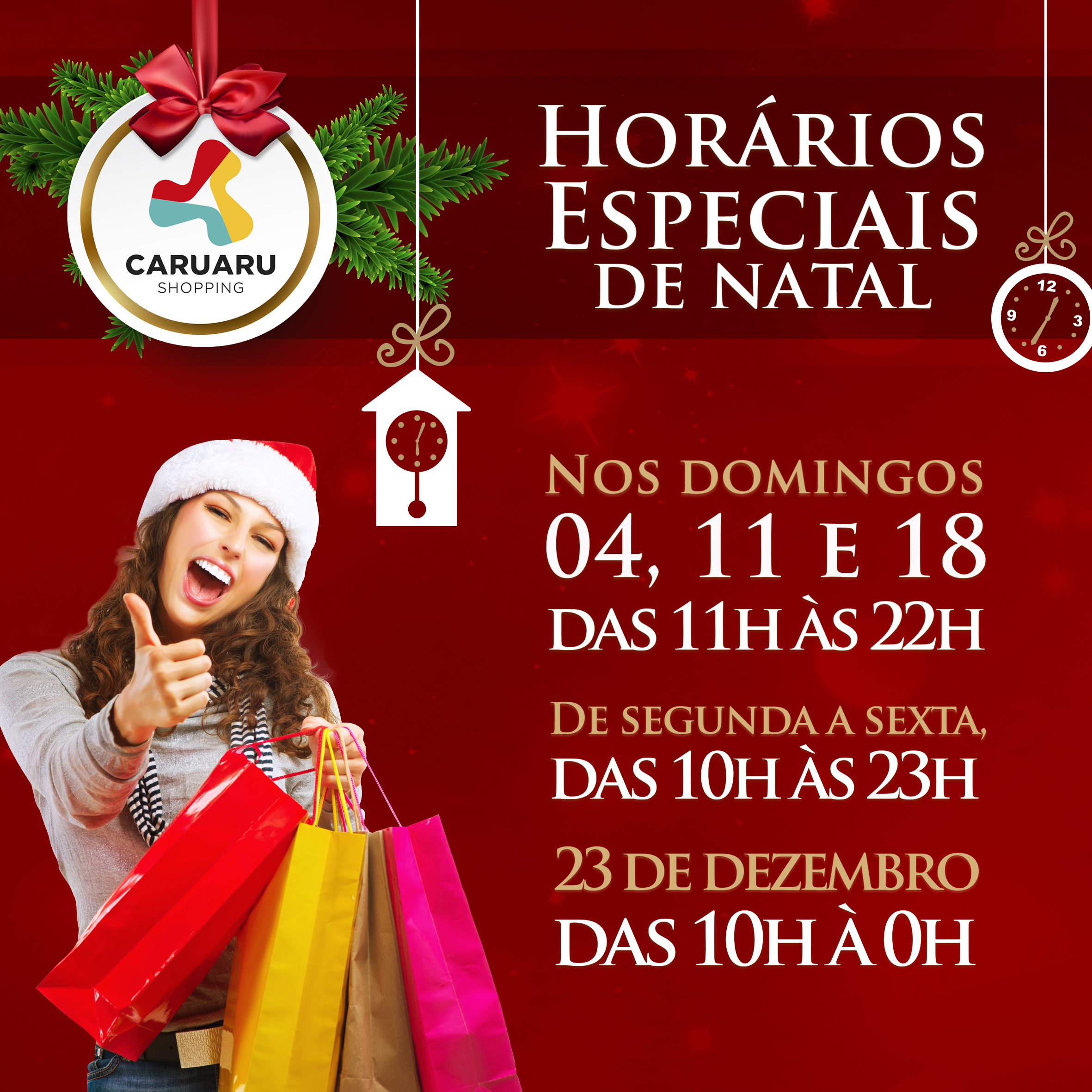 Horários especiais de Natal - Caruaru Shopping